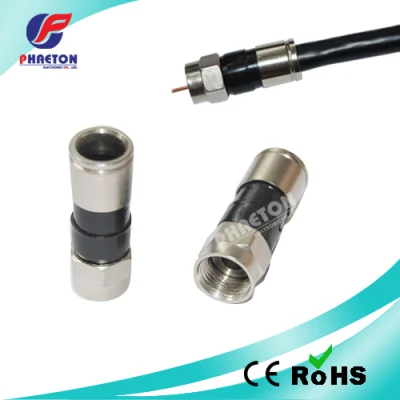 Conector RF de compressão RG6 para cabo coaxial